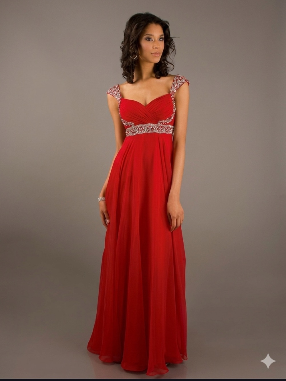 NWT Dave & Johnny Gorgeous Watermelon Red Embellished Pageant Dress Size 15/16